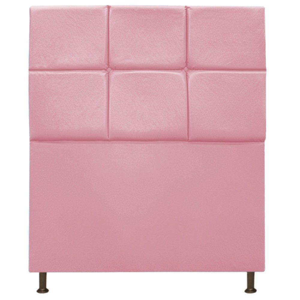 Cabeceira Damares 90 Cm Solteiro Com Botonê Suede Rosa Bebê - 1
