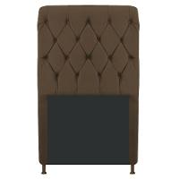 Cabeceira Cristal 90 Cm Solteiro Com Capitonê Suede Marrom - 1