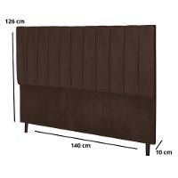 Cabeceira Cama Box Casal 140 Cm Carla Suede Marrom E Frame - 2