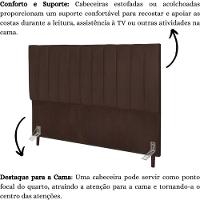 Cabeceira Cama Box Casal 140 Cm Carla Suede Marrom E Frame - 5