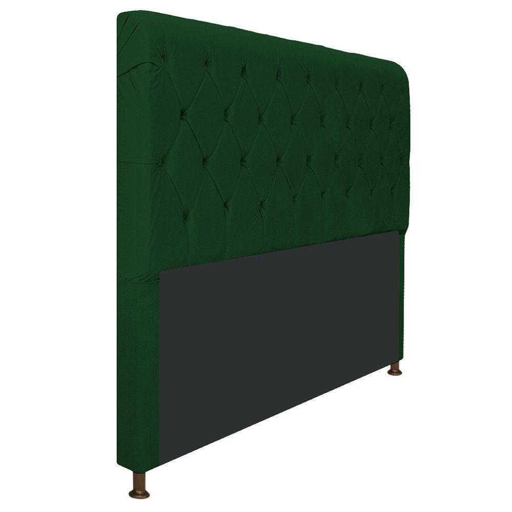 Cabeceira Cristal 195 Cm King Size Com Capitonê Suede Verde - 3