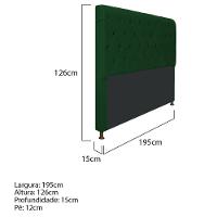 Cabeceira Cristal 195 Cm King Size Com Capitonê Suede Verde