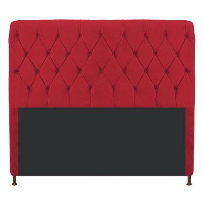 Cabeceira Cristal 195Cm King Size C Capitonê Suede Vermelho