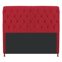 Cabeceira Cristal 195Cm King Size C Capitonê Suede Vermelho - 1