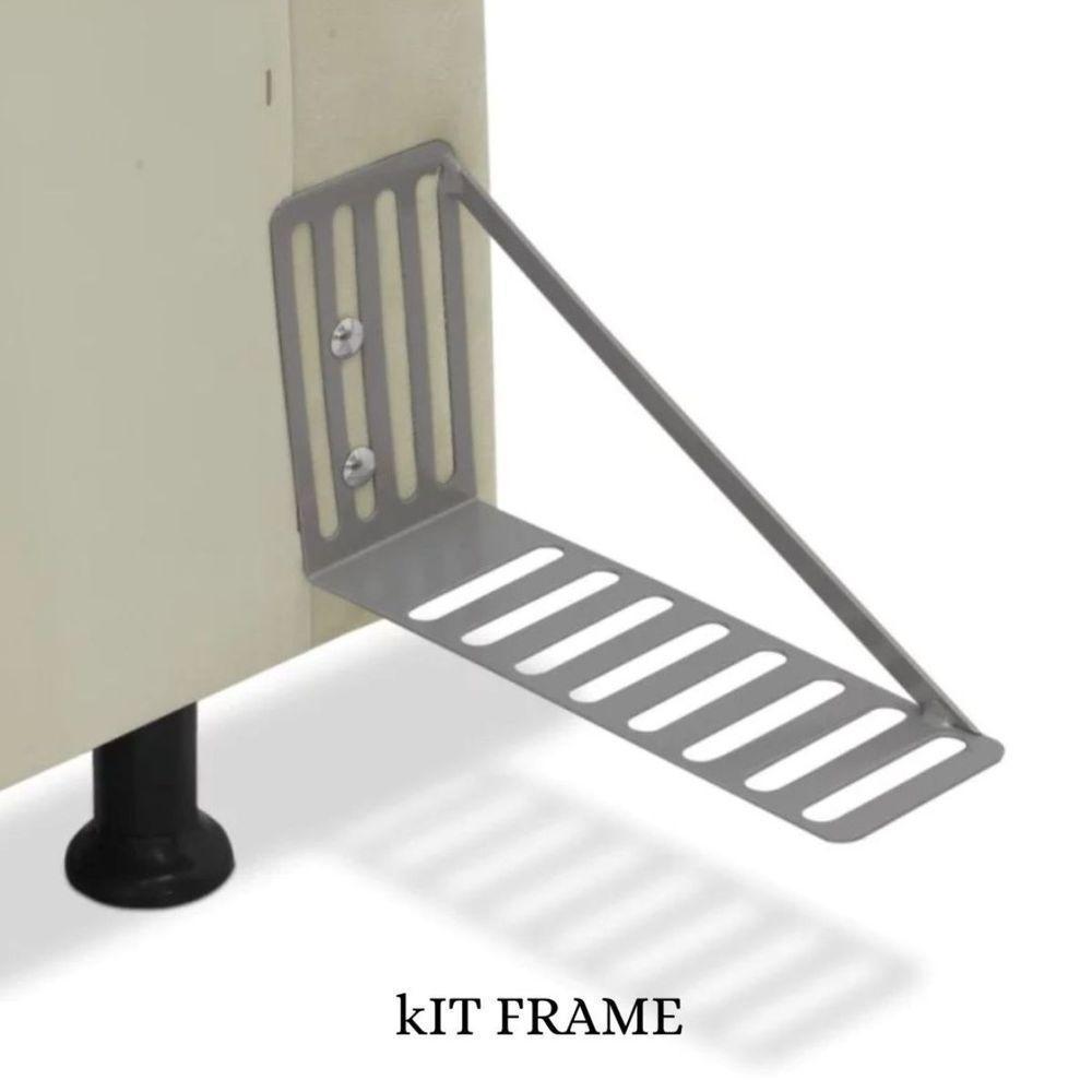 Cabeceira Cama Box Queen 160cm Carla Suede Bege E Frame - 4