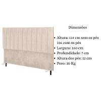 Cabeceira Cama Box Queen 160cm Carla Suede Bege E Frame - 1