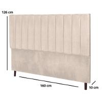 Cabeceira Cama Box Queen 160cm Carla Suede Bege E Frame - 6