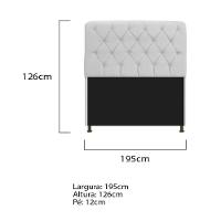 Cabeceira Estofada Lady 195 Cm King Size Com Capitonê Suede - Doce Sonho Móveis Branco - 2
