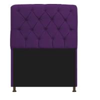 Cabeceira Estofada Lady 90 Cm Solteiro Com Capitonê Suede - Doce Sonho Móveis Roxo - 1