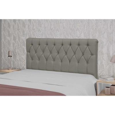 Cabeceira Cama Box Estofada Queen Viena Plus Queen 160 Veludo Cinza - Simbal