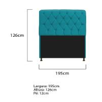 Cabeceira Estofada Lady 195 Cm King Size Com Capitonê Suede - Doce Sonho Móveis Azul Turquesa - 3