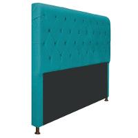 Cabeceira Cristal 140Cm Casal C Capitonê Suede Azul Turquesa - 3