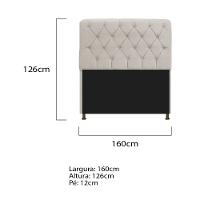 Cabeceira Estofada Lady 160 Cm Queen Size Com Capitonê Suede - Doce Sonho Móveis Bege - 2