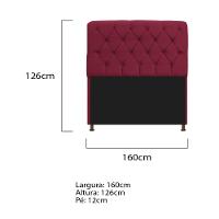 Cabeceira Estofada Lady 160 Cm Queen Size Com Capitonê Suede - Doce Sonho Móveis Bordô - 2