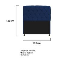 Cabeceira Estofada Lady 195 Cm King Size Com Capitonê Suede - Doce Sonho Móveis Azul Marinho - 2