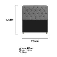 Cabeceira Estofada Lady 195 Cm King Size Com Capitonê Suede - Doce Sonho Móveis Cinza - 2