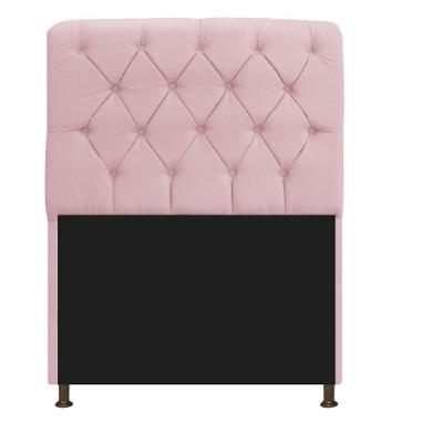 Cabeceira Estofada Lady 90 Cm Solteiro Com Capitonê Suede - Doce Sonho Móveis Rosa Bebê