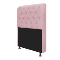 Cabeceira Estofada Lady 90 Cm Solteiro Com Capitonê Suede - Doce Sonho Móveis Rosa Bebê - 3