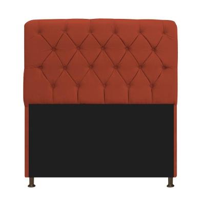 Cabeceira Estofada Lady 140 Cm Solteiro Com Capitonê Suede - Doce Sonho Móveis Terracota