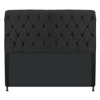 Cabeceira Cristal 195 Cm King Size Com Capitonê Suede Preto - 1