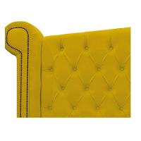 Kit Cabeceira Calçadeira Veneza 195cm Suede Amarelo
