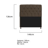 Cabeceira Estofada Lady 140 Cm Solteiro Com Capitonê Suede - Doce Sonho Móveis Marrom - 2