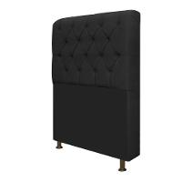 Cabeceira Estofada Lady 90 Cm Solteiro Com Capitonê Suede - Doce Sonho Móveis Preto - 3