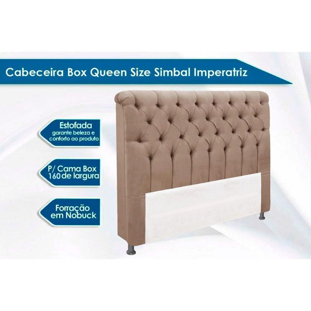 Cabeceira Cama Box Estofada Solteiro Solteiro Imperatriz Suede Cinza - Simbal - 4