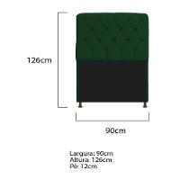 Cabeceira Estofada Lady 90 Cm Solteiro Com Capitonê Suede - Doce Sonho Móveis Verde - 2