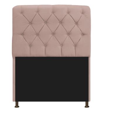 Cabeceira Estofada Lady 90 Cm Solteiro Com Capitonê Suede - Doce Sonho Móveis Rosê