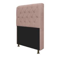Cabeceira Estofada Lady 90 Cm Solteiro Com Capitonê Suede - Doce Sonho Móveis Rosê - 2