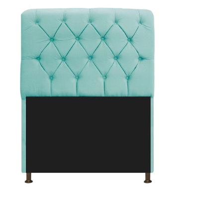 Cabeceira Estofada Lady 90 Cm Solteiro Com Capitonê Suede - Doce Sonho Móveis Azul Tiffany