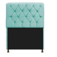 Cabeceira Estofada Lady 90 Cm Solteiro Com Capitonê Suede - Doce Sonho Móveis Azul Tiffany - 1