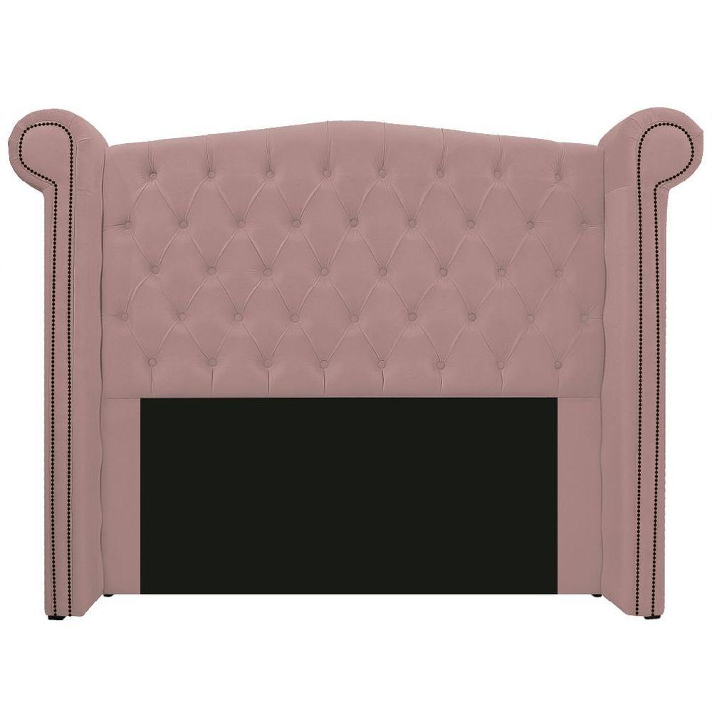 Kit Cabeceira Calçadeira Veneza 195cm Suede Rosê - 5