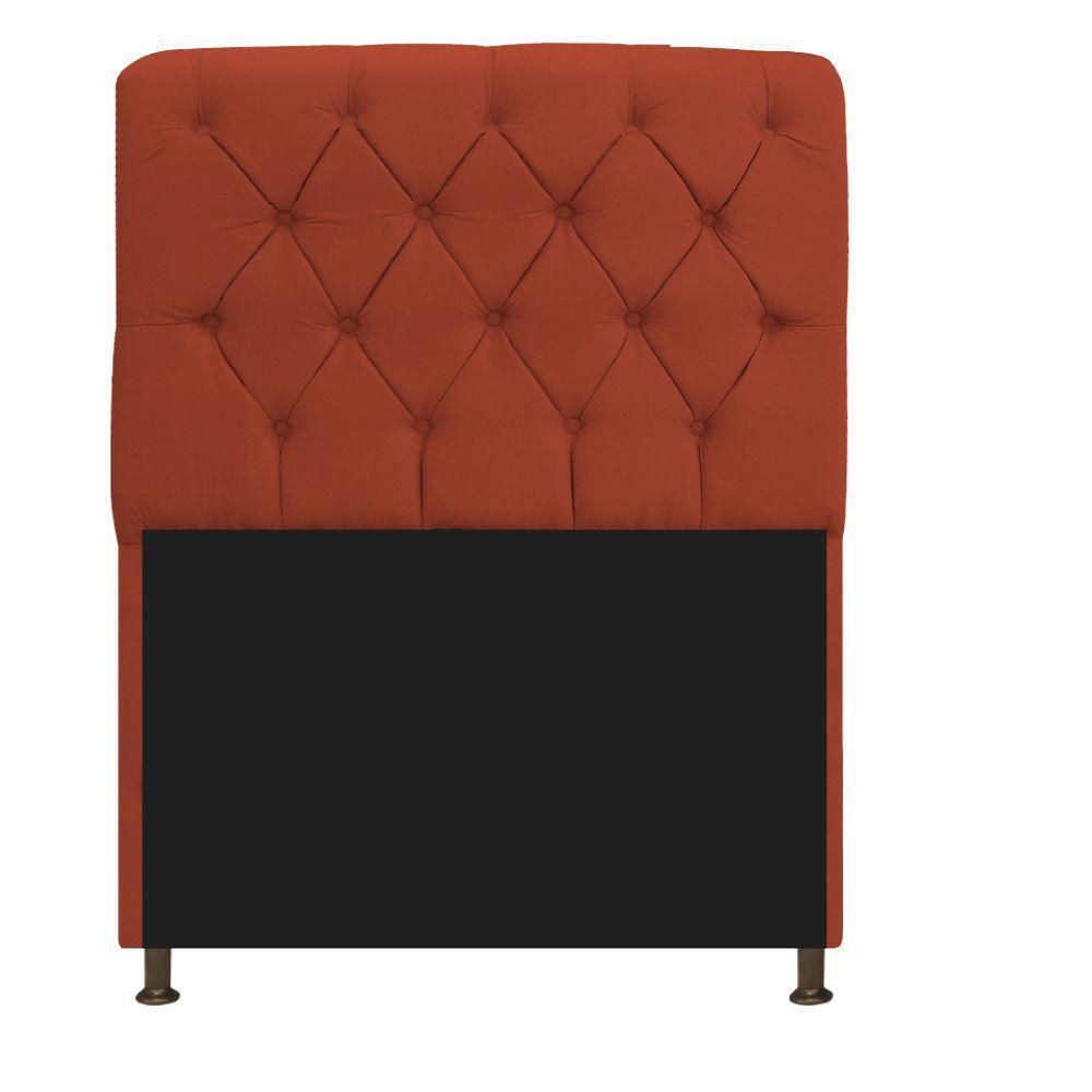 Cabeceira Estofada Lady 90 Cm Solteiro Com Capitonê Suede - Doce Sonho Móveis Terracota - 1