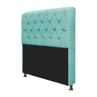 Cabeceira Estofada Lady 195 Cm King Size Com Capitonê Suede - Doce Sonho Móveis Azul Tiffany - 2