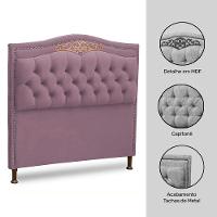 Cabeceira Estofada Cama Box Casal Belize 140Cm Luxor Rosê - 5