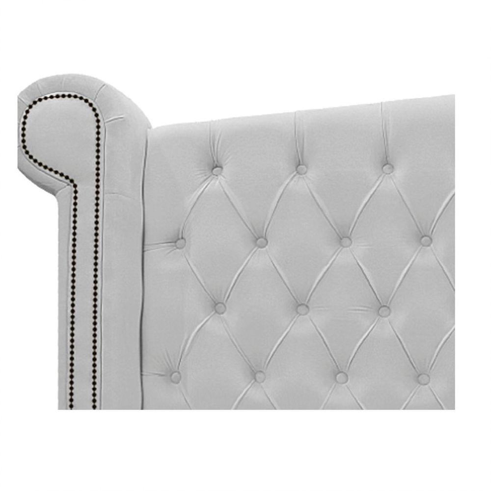 Kit Cabeceira Calçadeira Veneza 140cm Suede Branco - 3