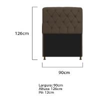 Cabeceira Estofada Lady 90 Cm Solteiro Com Capitonê Suede - Doce Sonho Móveis Marrom - 2