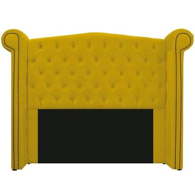 Cabeceira Estofada Veneza 160cm Suede Amarelo