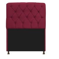 Cabeceira Estofada Lady 90 Cm Solteiro Com Capitonê Suede - Doce Sonho Móveis Bordô - 1