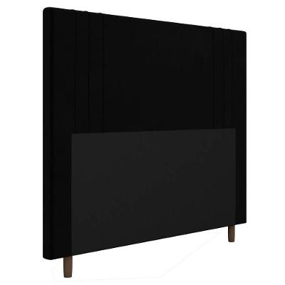 Cabeceira Cama Box Casal Ferrara 140Cm Suede Preto - Abmaza