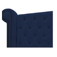 Kit Cabeceira Calçadeira Veneza 160cm Suede Azul Marinho - 3