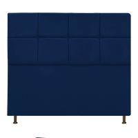 Cabeceira Damares 140 Cm Casal Com Botonê Suede Azul Marinho - 1
