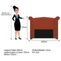 Kit Cabeceira Calçadeira Veneza 195cm Suede Terracota - 2