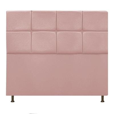 Cabeceira Damares 140 Cm Casal Com Botonê Suede Rosê
