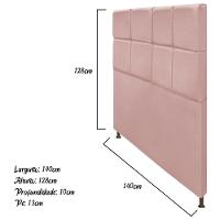 Cabeceira Damares 140 Cm Casal Com Botonê Suede Rosê