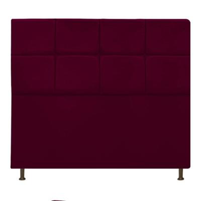 Cabeceira Damares 140 Cm Casal Com Botonê Suede Bordô