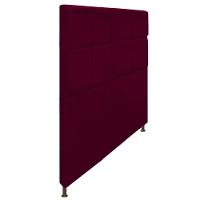 Cabeceira Damares 140 Cm Casal Com Botonê Suede Bordô - 1