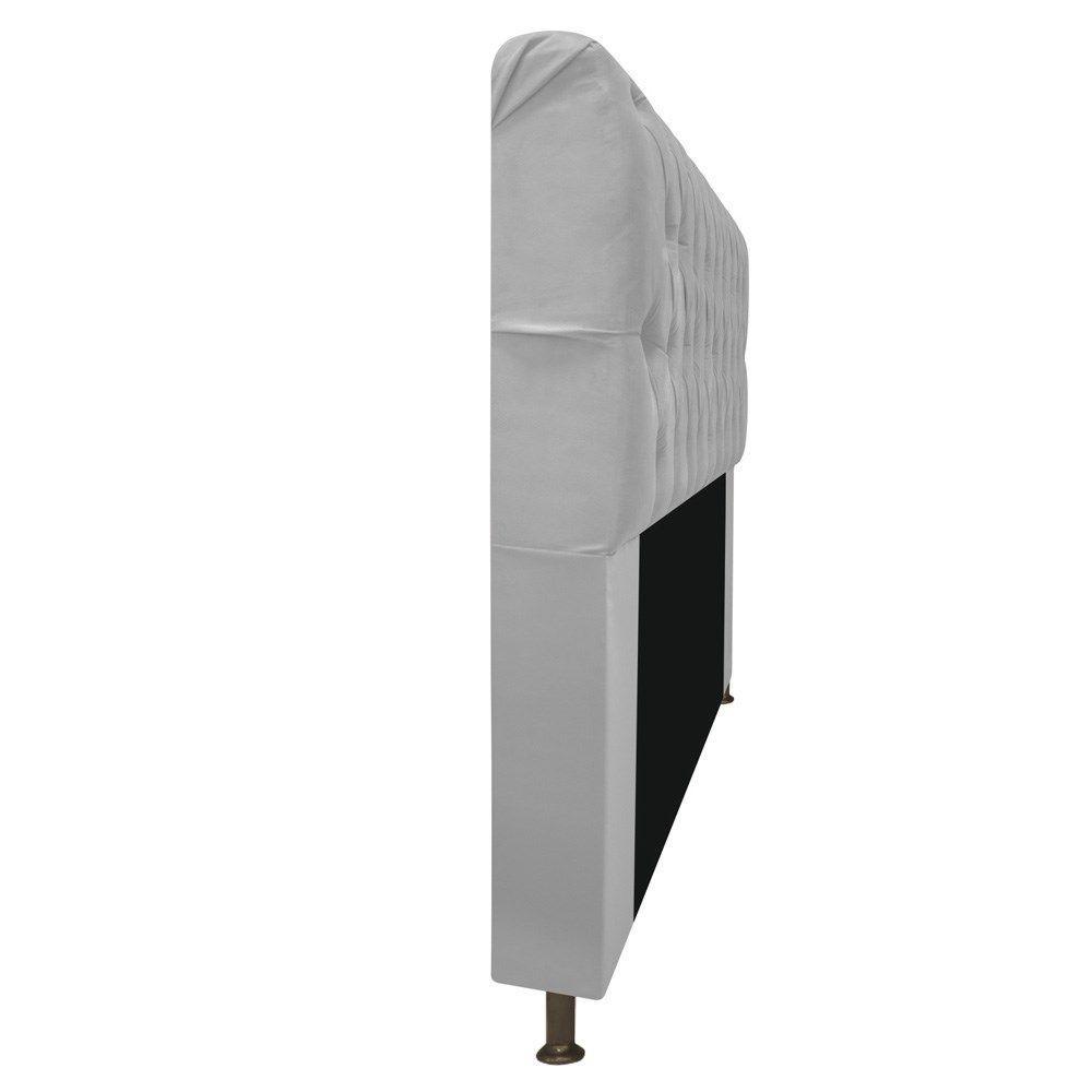 Cabeceira Lady Com Strass 90 Cm Queen Size Suede Branco - 3